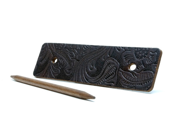 Vickys World Leder Haarspange - OX Stripe Paisley Dark – Bild 4