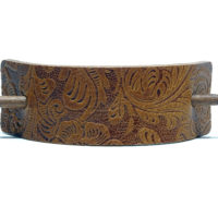 Vickys World Leder Haarspange - OX Stripe Paisley Light