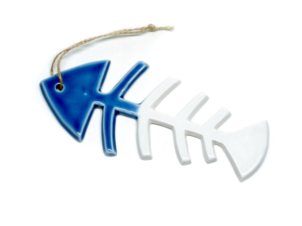 Maritimes Grätenfisch Keramik Hänger 3er Set – Bild 3