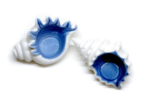 Maritime Teelichter - Muschel & Schnecke aus Keramik - 2er Set