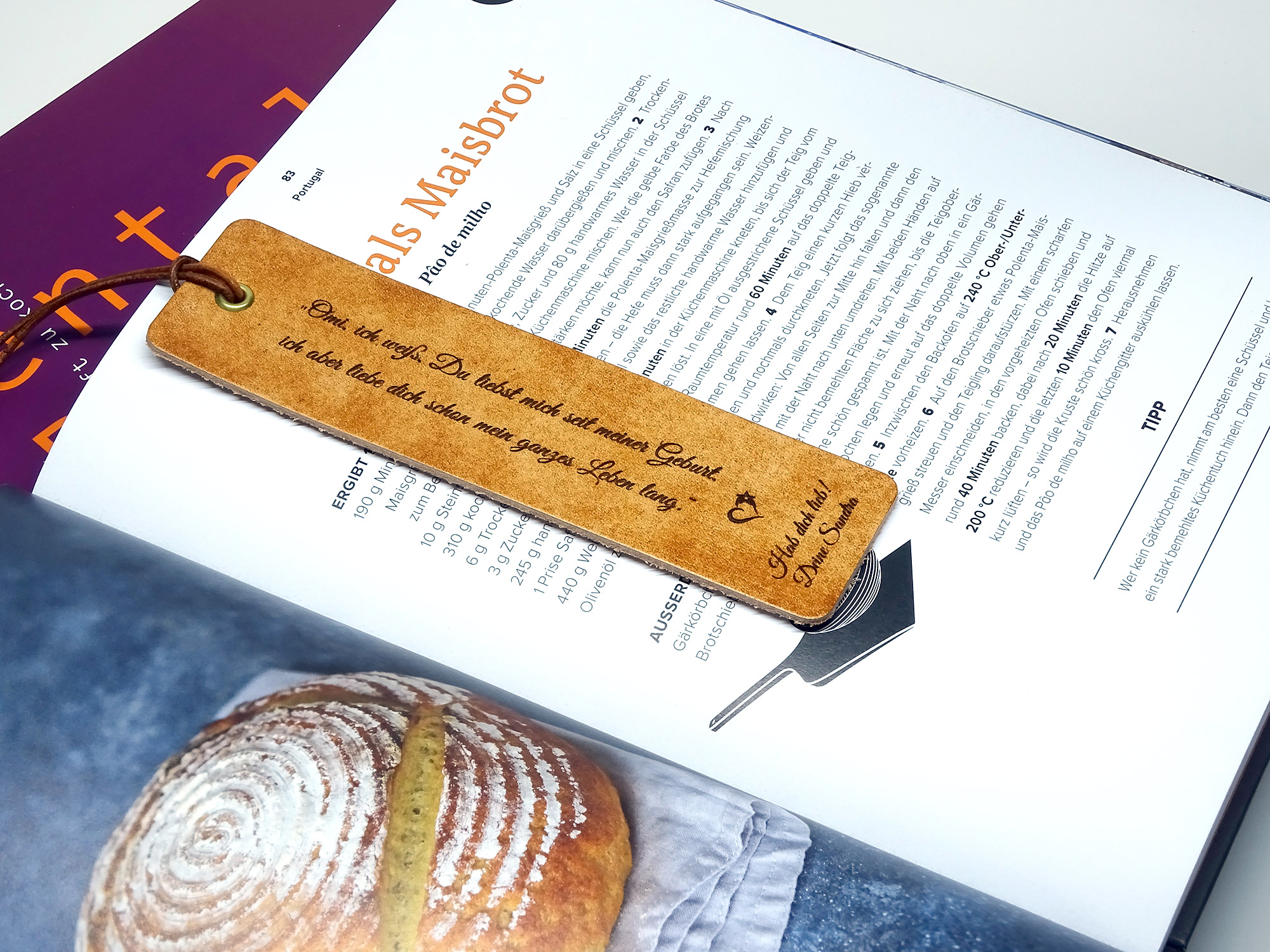 Leder Lesezeichen mit Wunschgravur Personalisierbares Geschenk OX Zitat 