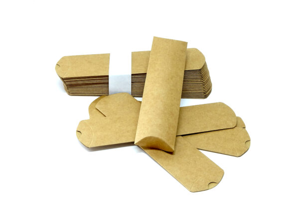 Kissenschachtel - Pillow-Box - Kraftpapier Natur - 17,8 x 5,1 x 1,9 cm