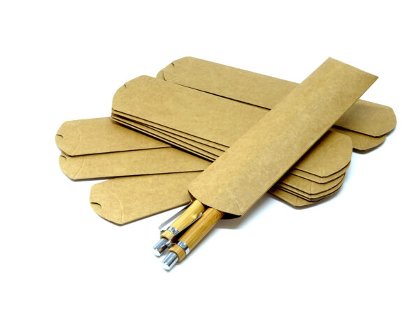 Kissenschachtel - Pillow-Box - Kraftpapier Natur - 17,8 x 5,1 x 1,9 cm – Bild 5