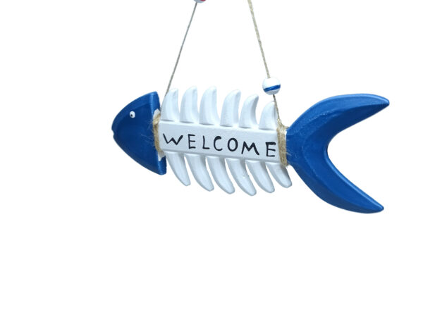 Maritimer Grätenfisch - Welcome - Tür & Wandhänger Holz