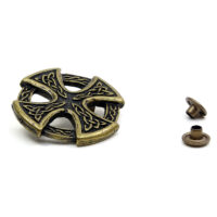 Keltenkreuz - Niete - Zierniete - Metall - Altgold