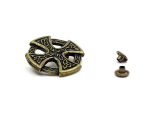 Keltenkreuz - Niete - Zierniete - Metall - Altgold