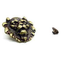 Löwenkopf - Niete - Zierniete - Metall - Altgold