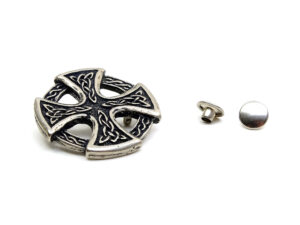 Keltenkreuz - Niete - Zierniete - Metall - Altsilber
