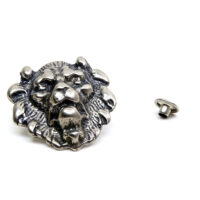 Löwenkopf - Niete - Zierniete - Metall - Altsilber