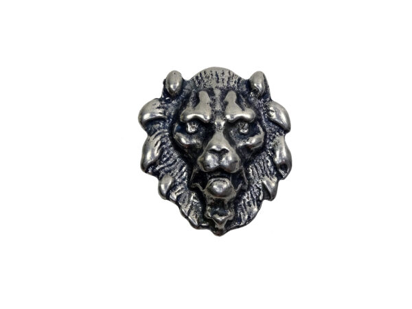 Löwenkopf - Niete - Zierniete - Metall - Altsilber – Bild 3