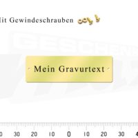 Messingschild 50x15mm - Gravur - Gelocht mit Schrauben – Bild 4