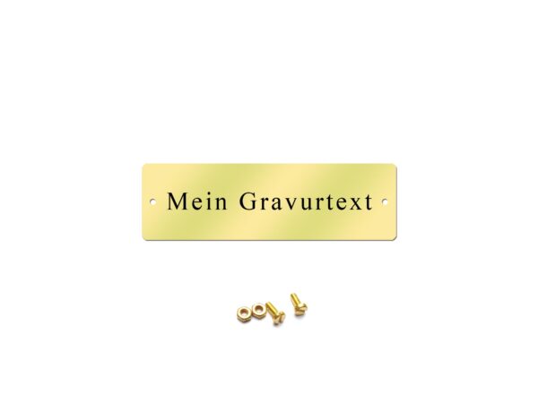 Messingschild 50x15mm - Gravur - Gelocht mit Schrauben – Bild 2