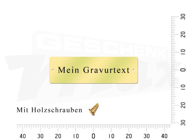 Messingschild 50x15mm - Gravur - Gelocht mit Schrauben – Bild 5