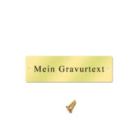 Messingschild 50x15mm - Gravur - Gelocht mit Schrauben