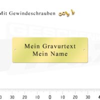 Messingschild 70x25mm - Gravur - Gelocht mit Schrauben – Bild 4