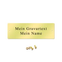 Messingschild 70x25mm - Gravur - Gelocht mit Schrauben – Bild 2