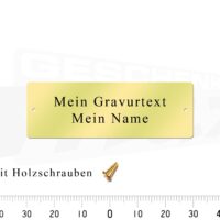 Messingschild 70x25mm - Gravur - Gelocht mit Schrauben – Bild 5