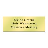 Messingschild 70x25mm - Gravur - Selbstklebend
