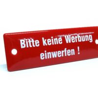 Emaille Schild - Bitte keine Werbung einwerfen - Rot – Bild 2