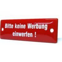 Emaille Schild - Bitte keine Werbung einwerfen - Rot – Bild 3