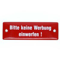 Emaille Schild - Bitte keine Werbung einwerfen - Rot – Bild 4