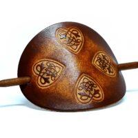 Vickys World Leder Haarspange - OX Antique Lion Celtic Hearts
