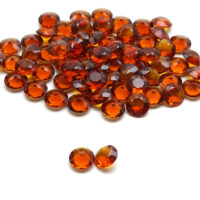 Synthetischer Schmuckstein - Rund facettiert - Brillantschliff - 12 mm - Orange - Saphirfarben – Bild 3