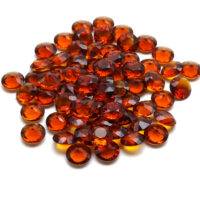 Synthetischer Schmuckstein - Rund facettiert - Brillantschliff - 12 mm - Orange - Saphirfarben – Bild 5