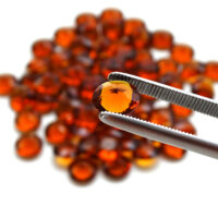 Synthetischer Schmuckstein - Rund facettiert - Brillantschliff - 12 mm - Orange - Saphirfarben – Bild 6