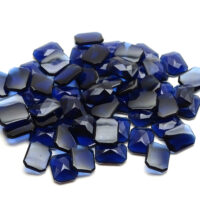 Schmuckstein - Cabochon Achteck facettiert - 10x13 mm - Blau - Saphirfarben – Bild 3