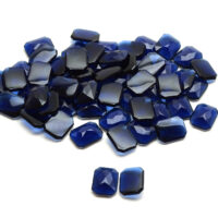 Schmuckstein - Cabochon Achteck facettiert - 10x13 mm - Blau - Saphirfarben – Bild 5