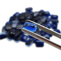 Schmuckstein - Cabochon Achteck facettiert - 10x13 mm - Blau - Saphirfarben