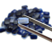 Schmuckstein - Cabochon Achteck facettiert - 10x13 mm - Blau - Saphirfarben – Bild 6