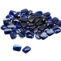 Schmuckstein - Cabochon Achteck facettiert - 12x16 mm - Blau - Saphirfarben – Bild 3