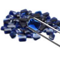 Schmuckstein - Cabochon Achteck facettiert - 12x16 mm - Blau - Saphirfarben – Bild 6