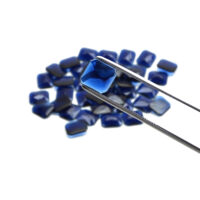 Schmuckstein - Cabochon Achteck facettiert - 13,5 x16 mm - Blau - Saphirfarben