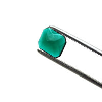 Schmuckstein - Cabochon Achteck facettiert - 12x16 mm - Grün - Smaragdfarben – Bild 2