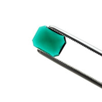 Schmuckstein - Cabochon Achteck facettiert - 12x16 mm - Grün - Smaragdfarben – Bild 4