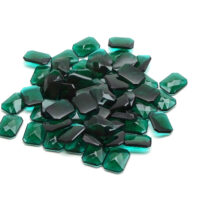 Schmuckstein - Cabochon Achteck facettiert - 12x16 mm - Grün - Smaragdfarben – Bild 5