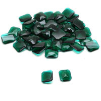 Schmuckstein - Cabochon Achteck facettiert - 13,5 x16 mm - Grün - Smaragdfarben – Bild 5