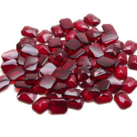 Schmuckstein - Cabochon Achteck facettiert - 10x13 mm - Rot - Rubinfarben – Bild 3