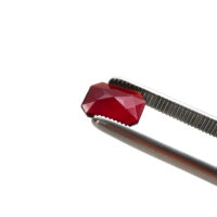 Schmuckstein - Cabochon Achteck facettiert - 10x13 mm - Rot - Rubinfarben – Bild 2