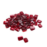 Schmuckstein - Cabochon Achteck facettiert - 12x16 mm - Rot - Rubinfarben – Bild 6