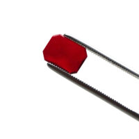 Schmuckstein - Cabochon Achteck facettiert - 12x16 mm - Rot - Rubinfarben – Bild 4