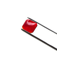 Schmuckstein - Cabochon Achteck facettiert - 13,5 x16 mm - Rot - Rubinfarben – Bild 2
