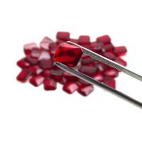 Schmuckstein - Cabochon Achteck facettiert - 13,5 x16 mm - Rot - Rubinfarben – Bild 6