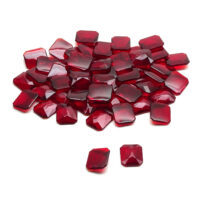 Schmuckstein - Cabochon Achteck facettiert - 13,5 x16 mm - Rot - Rubinfarben – Bild 5
