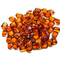 Synthetischer Schmuckstein - Achteck facettiert - Scherenschliff - 12 x 9 mm - Orange - Saphirfarben – Bild 5