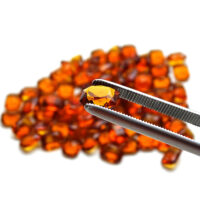 Synthetischer Schmuckstein - Achteck facettiert - Scherenschliff - 12 x 9 mm - Orange - Saphirfarben – Bild 6