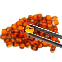 Synthetischer Schmuckstein - Achteck facettiert - Scherenschliff - 12 x 9 mm - Orange - Saphirfarben